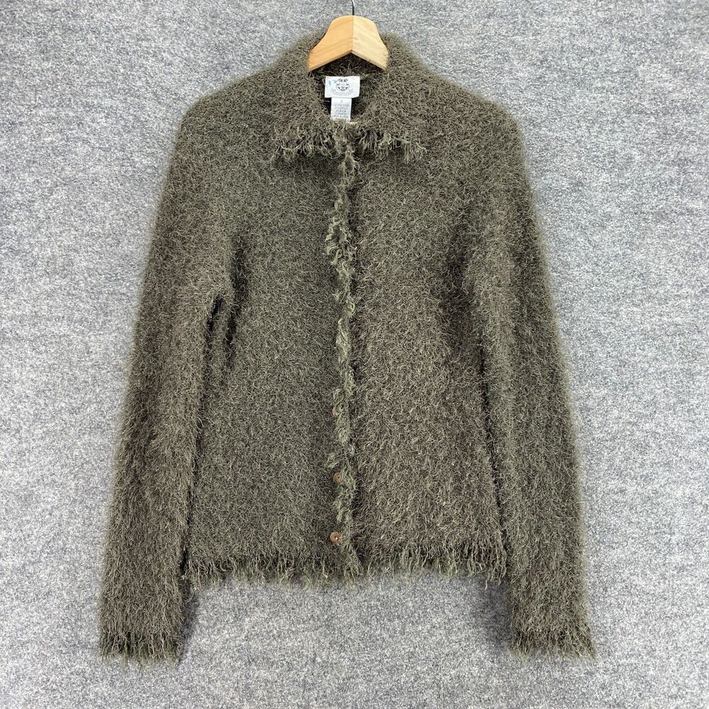 Renfrew Cardigan Women S Small Gray Button Up Collared Long Sleeve Knit Casual